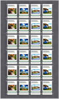 Hanging poster display kits - single width portrait pocket style - Layout: 4x6 assembled between cable wires