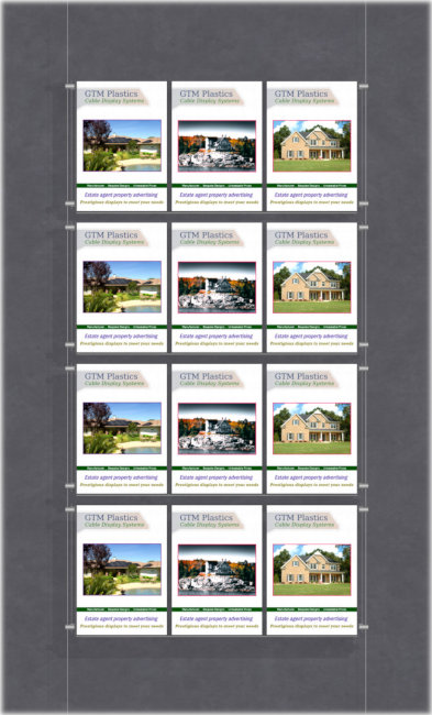 A5 Poster display kit - Portrait triple width holders