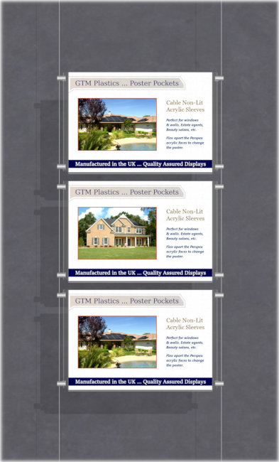 A2 Landscape poster display kit - Single width holders
