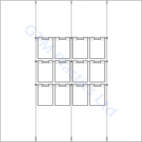 Cable suspended hook-on poster holders