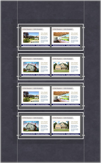 LED Window & wall poster display - 2x4 Landscape