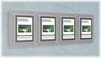 LED Wall pockets mounted via an acrylic back-panel - A4PT-SW-4PK