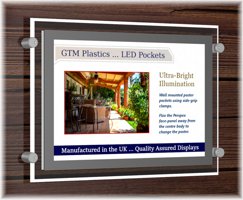 Single Width Landscape LED Wall pockets mounted directly to the wall