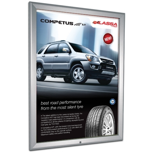 Lockable wall mounted snap frames