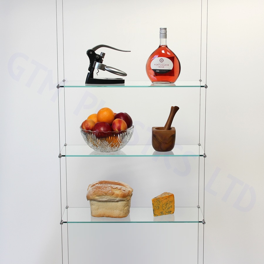 Cable display shelving - 3 Glass shelves