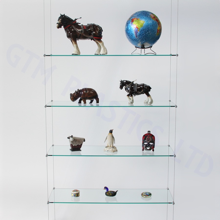 Cable display shelving - 5 Glass shelves