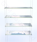 Wire hanging two shelf display kit using acrylic panels