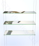 Wire hanging two shelf display kit using acrylic panels
