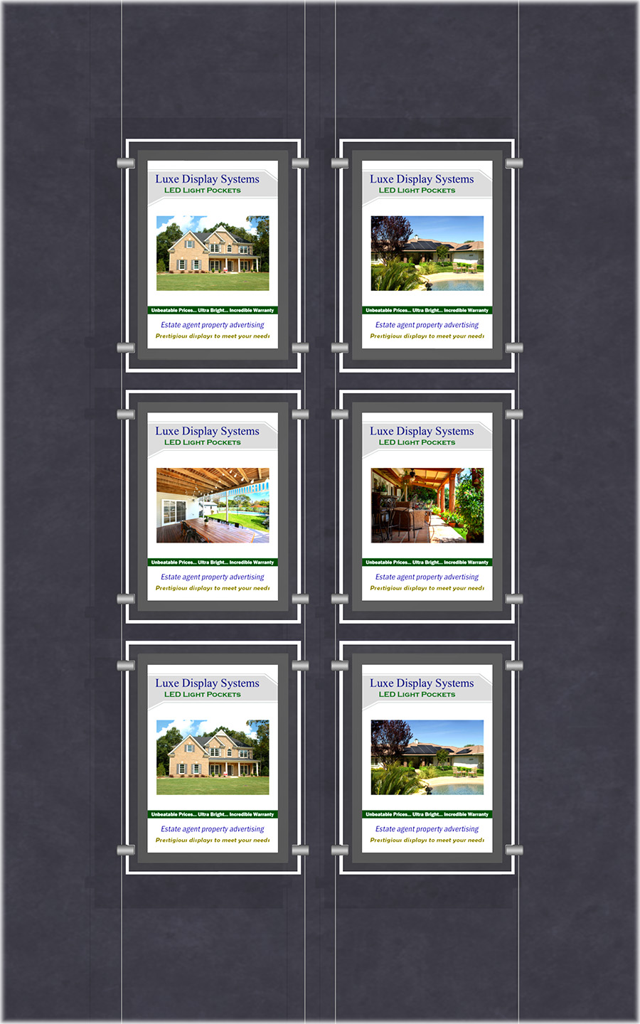 LED Window & wall poster display - 2x3 Portrait